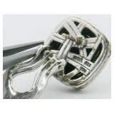 David Yurman Sculpted 18K Yellow Gold & Sterling Silver Omega Back Earrings .