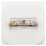 Bangkok Ratnaraj Jewelers Multi-Colored Gemstone (Sapphire) 10K Rose Gold Ring. Size 8.5.