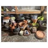 Collection of 40+ Assorted Plant Pots and Saucers