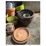 Collection of 40+ Assorted Plant Pots and Saucers