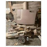 Assorted Vintage Car Parts Including Hubs and Panels