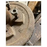 Assorted Vintage Car Parts Including Hubs and Panels