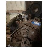 Used Automotive Engine Block with Associated Parts