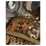 Used Automotive Engine Block with Associated Parts