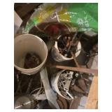 Assorted Scrap Pieces  Including Metal Pipes and Bicycle Wheels