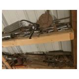 Assorted Scrap Pieces  Including Metal Pipes and Bicycle Wheels