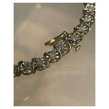 14k Gold Tennis Bracelet with Diamond Simulants