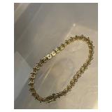 14k Gold Tennis Bracelet with Diamond Simulants