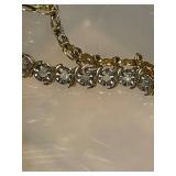 14k Gold Tennis Bracelet with Diamond Simulants