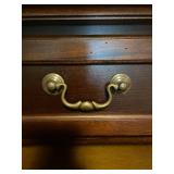 Mahogany Wood Armoire with Drawers and Shelving