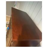 Mahogany Wood Armoire with Drawers and Shelving