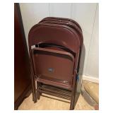 Set of 4 Meco Brown Metal Folding Chairs