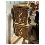 Set of 2 Large Wicker Storage Baskets