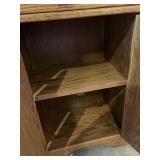 Oak Bathroom Storage Cabinet with Shelf and Drawer