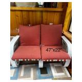 Cane Furniture Set with Loveseat, Chair, and Table