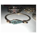 Set of 6 Unique Mixed Metal Bracelets with Intricate Designs