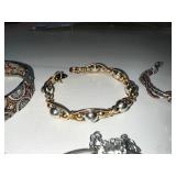 Set of 6 Unique Mixed Metal Bracelets with Intricate Designs