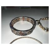 Set of 6 Unique Mixed Metal Bracelets with Intricate Designs