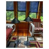 Pair of Black Metal Floor Lamps