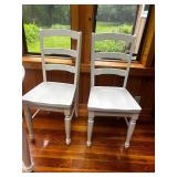 White Wooden Dining Table with 4 Chairs Set
