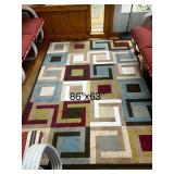 Geometric Patterned Area Rug - Multicolor 86" x 63"