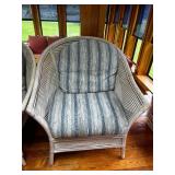 Pair of Wicker Armchairs with Cushions