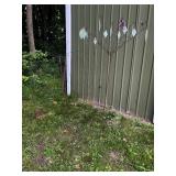 Set of Two Metal Garden Art Sculptures with Hanging Ornaments