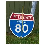Vintage Wyoming Interstate 80 Road Sign
