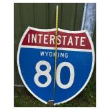 Vintage Wyoming Interstate 80 Road Sign