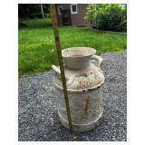 Vintage Metal Milk Churn with Rusted Patina