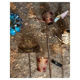 Collection of 8 Metal Garden Stakes with Various Designs