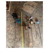 Collection of 8 Metal Garden Stakes with Various Designs