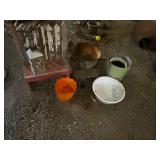 Collection of Decorative Buckets and Rustic Items