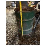 Large Used Green Metal Barrel