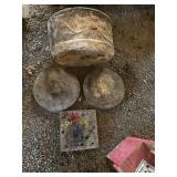 Decorative Concrete Planter and Stepping Stone Set