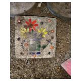 Decorative Concrete Planter and Stepping Stone Set