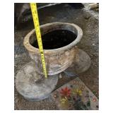 Decorative Concrete Planter and Stepping Stone Set