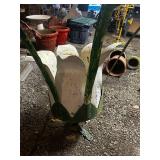 Large Metal Flower Planter with Decorative Leaves