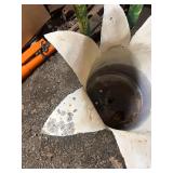 Large Metal Flower Planter with Decorative Leaves