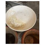 Set of Decorative Ceramic Planters and Birdbath