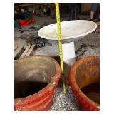 Set of Decorative Ceramic Planters and Birdbath