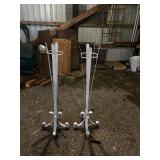 Pair of Vintage White Iron Plant Stands