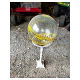 Vintage Glass Globe on Ornate Metal Stand