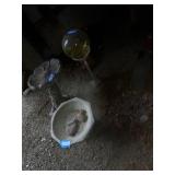 Concrete Bird Bath with Natural Stone Accents