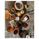 Collection of Various Ceramic Pots and Miscellaneous Garden Items