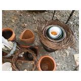 Collection of Various Ceramic Pots and Miscellaneous Garden Items