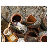 Collection of Various Ceramic Pots and Miscellaneous Garden Items