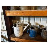 Collection of Vintage Metal and Plastic Watering Cans