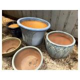 Lot of 5 Assorted Ceramic Planters with Unique Designs