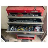 Craftsman Red Tool Chest with Assortment of Hand Tools